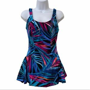 Maxine of Hollywood Multicolor 1pc Swimdress NWT